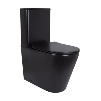Унітаз підлоговий Scorpio Ultra Quiet 660x360x855 мм, Matt Black, з сидінням Slim Duroplast/ Soft-close/ Quick Release QT14226088AMB Qtap, фото 1