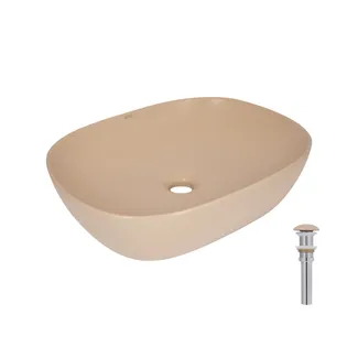 Раковина накладна Aquarius 470x380x120 мм, Beige, прямокутна, з донним клапаном QTAQA188SB49781 Qtap, фото 1
