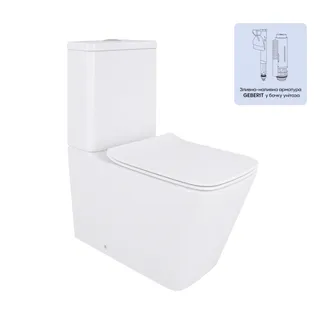 Унітаз підлоговий Crow Rimless 640×360×835 мм, White, з сидінням Slim Duroplast/ Soft-close/ Quick Release QT05222170W Qtap, фото 1