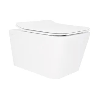 Унітаз підвісний Crow Rimless 520х360х290 мм, White, з сидінням Slim Duroplast/ Soft-close/ Quick Release QT05335170W Qtap, фото 1