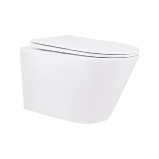 Унітаз підвісний Swan Rimless 520х360х320 мм, White, з сидінням Slim Duroplast/ Soft-close/ Quick Release QT16335178W Qtap, фото 1