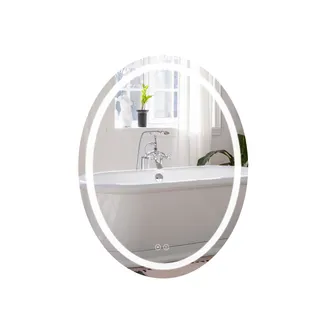 Дзеркало настінне Mideya (MI7) 500х700 мм, овальне, з LED-підсвіткою Touch, антизапотіванням, димером Qtap, фото 1