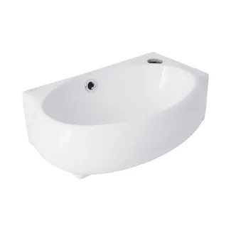 Раковина підвісна Leo 430x285x160 мм, White, права, овальна, без донного клапана QT11111008RW Qtap, фото 1