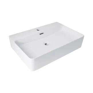 Раковина підвісна Nando LT 610х420х140 мм, White, прямокутна, без донного клапана QT12116146W Qtap, фото 1