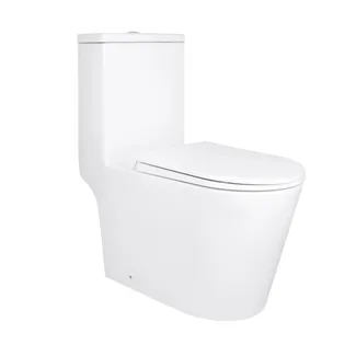 Унітаз-моноблок підлоговий Kolibri Ultra Quiet 690x360x790 мм, White, з сидінням Slim Duroplast/ Soft-close/ Quick Release QT10226380W Qtap, фото 1