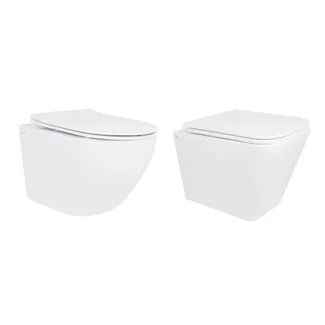 Акційний набір: Унітаз підвісний Jay Ultra Quiet QT07335177W 485х360х320 + Tern Ultra Quiet QT17332303ASW 490x365x325, фото 1