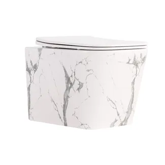 Унітаз підвісний Tern Ultra Quiet 520×345×325 мм, Marble, з сидінням Slim Duroplast / Soft-close / Quick Release QTTER26MR49002 Qtap, фото 1