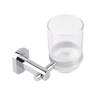 Склянка з тримачем Liberty, Chrome настінна QTLIBCRM1158 Qtap, фото 1