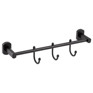 Тримач для рушника Liberty, 3 гачки, 365 мм, Black QTLIBBLM1154-3 Qtap, фото 1