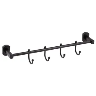Тримач для рушника Liberty, 4 гачки, 450 мм, Black QTLIBBLM1154-4 Qtap, фото 1