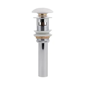 Донний клапан для раковини Pop-up 225х70х70 мм, White з переливом QT066PU02OW Qtap, фото 1